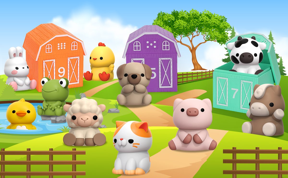 Aigybobo farm animal counting barns on the farm