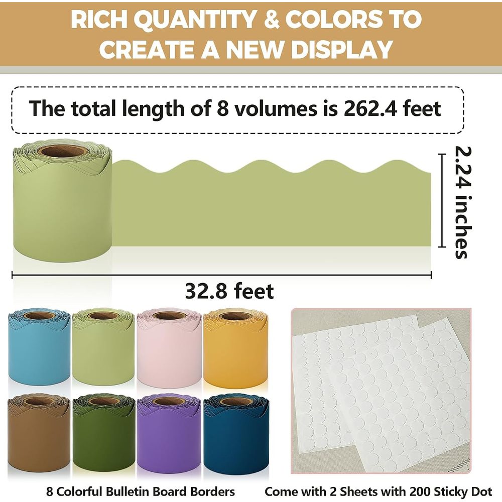 Bulletin Board Borders, 8 Rolls — Boho photo 2