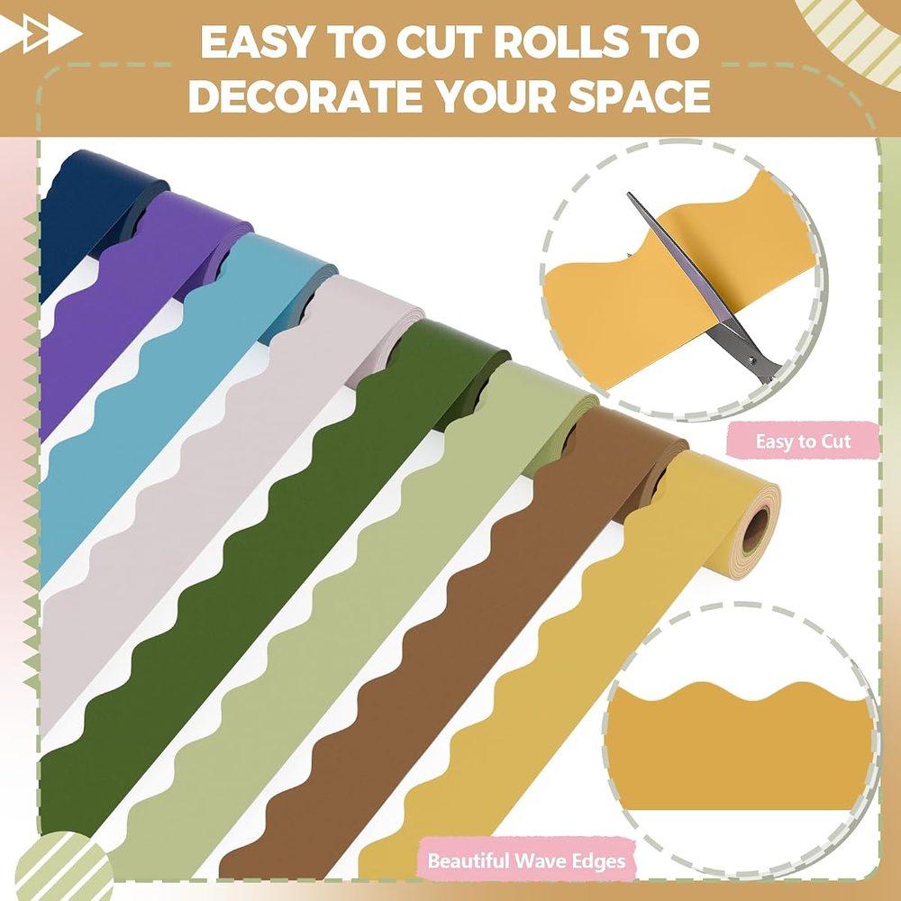 Bulletin Board Borders, 8 Rolls — Boho photo 4