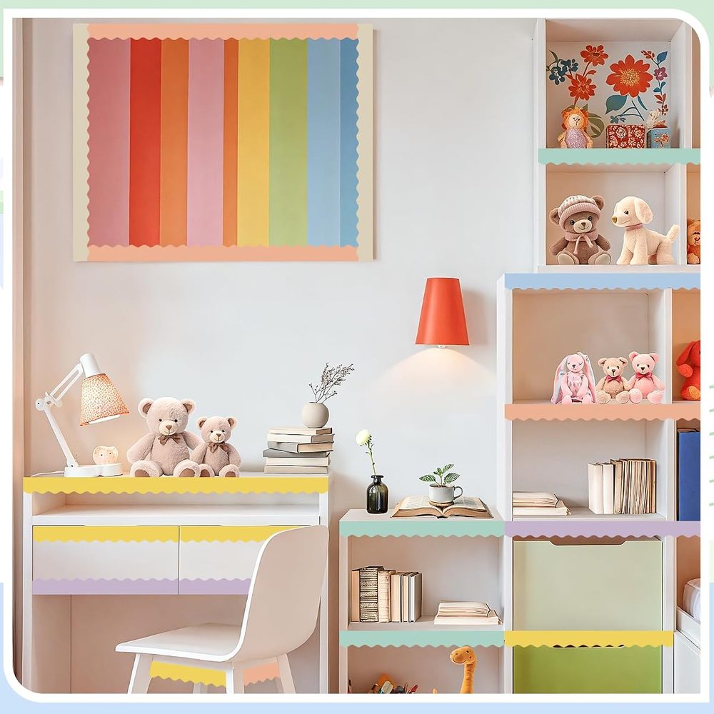 Bulletin Board Borders, 8 Rolls — Pastel photo 5