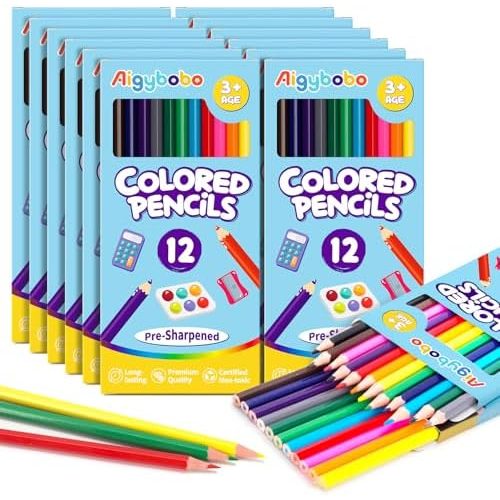Aigybobo Colored Pencils, 12 Packs (144 Count)