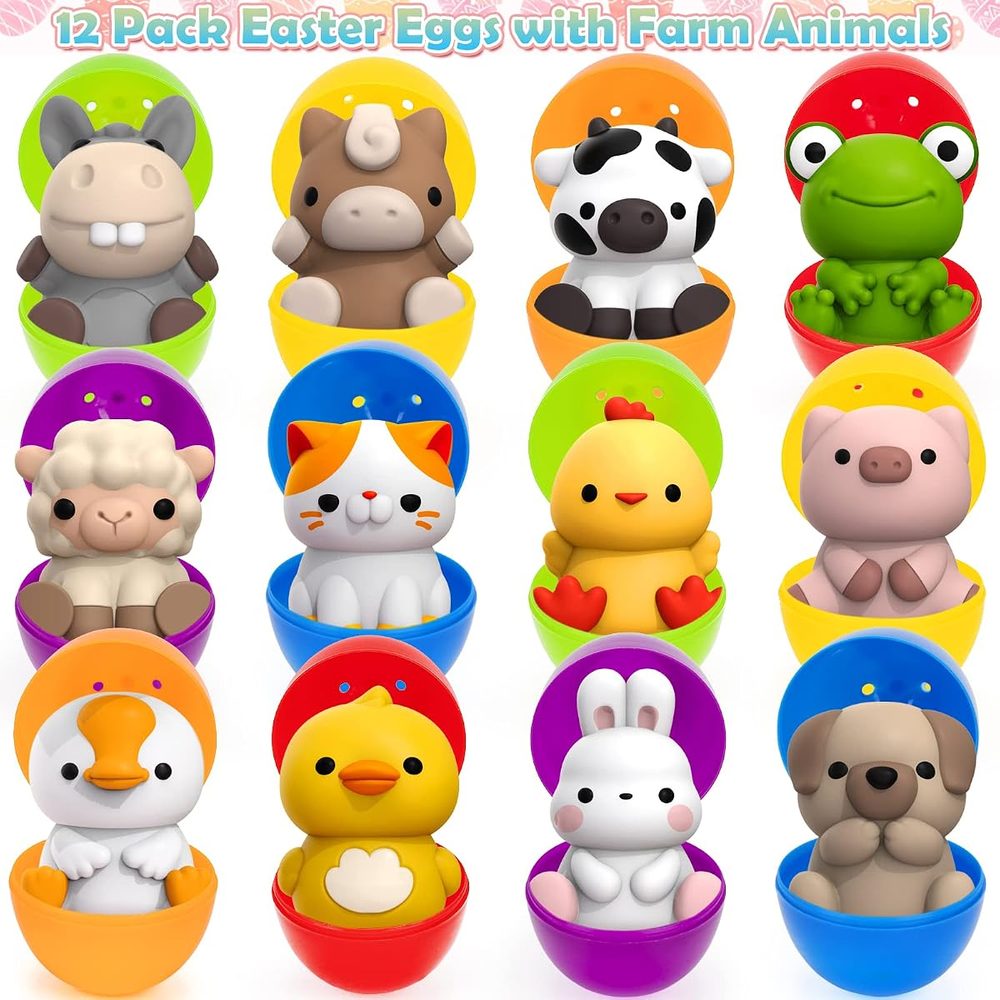 Easter Eggs with Animal Finger Puppets, 12 Pack photo 2