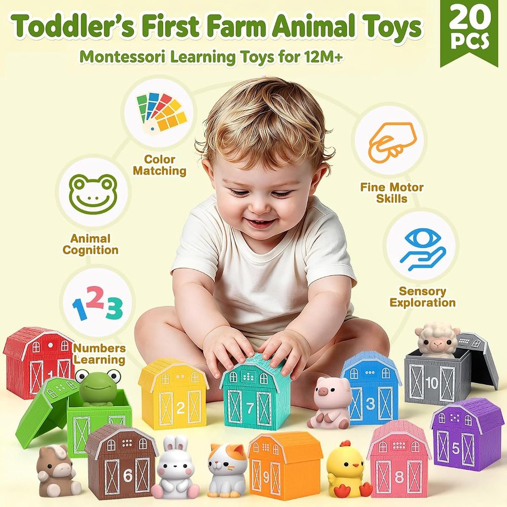 Farm Animal Counting Barns, 20 Pieces photo 2