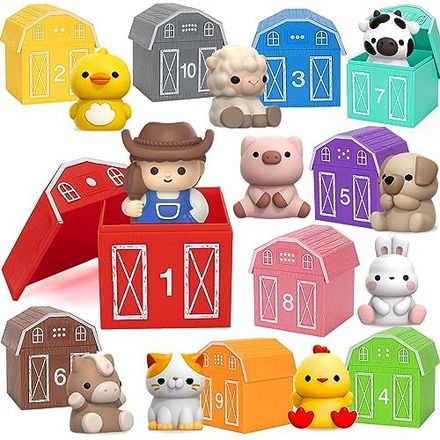 Aigybobo Farm Barns with Farmer, 20 Pieces
