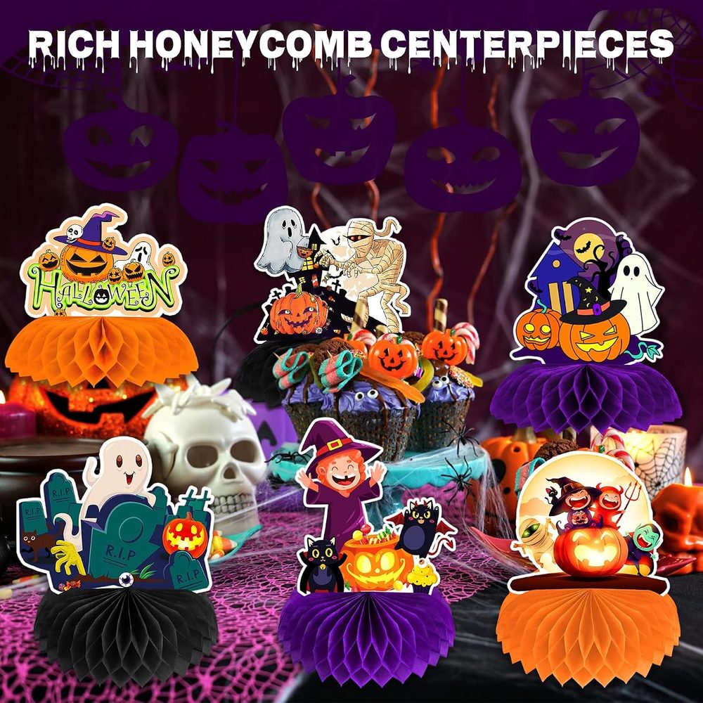Halloween Honeycomb Centerpieces, 12 Pack photo 5