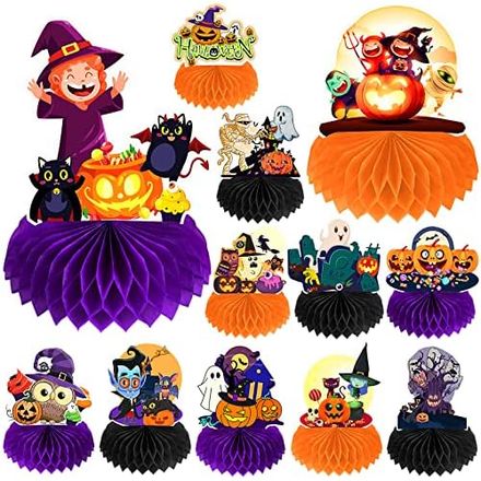 Aigybobo Halloween Honeycomb Centerpieces, 12 Pack