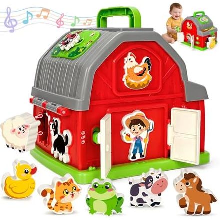 Aigybobo Musical Farm Barn Shape Sorter