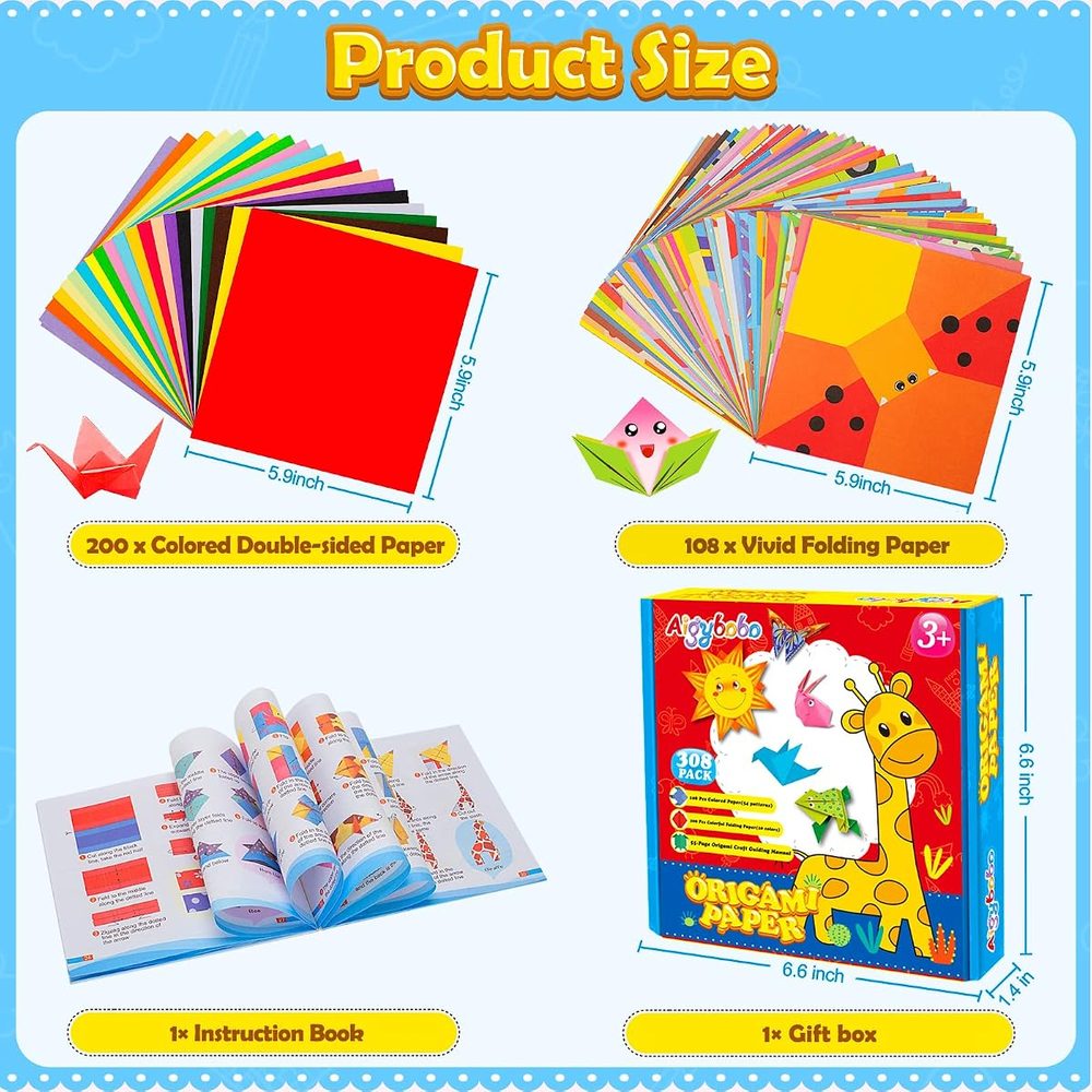 Origami Paper Kit, 308 Sheets with Book photo 2