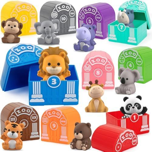 Aigybobo Safari Animal Counting Zoos, 20 Pieces