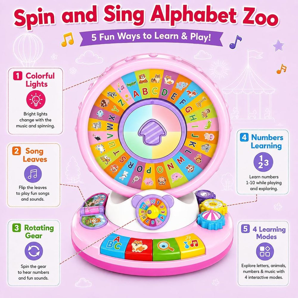 Spin & Sing Alphabet Zoo — Pink photo 2
