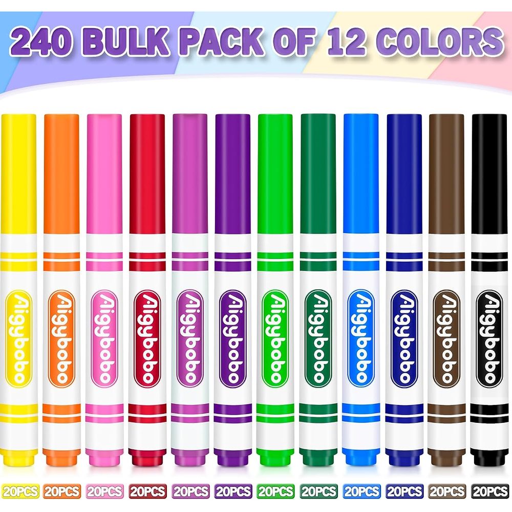 Washable Markers, 240 Count — 12 Colours photo 2