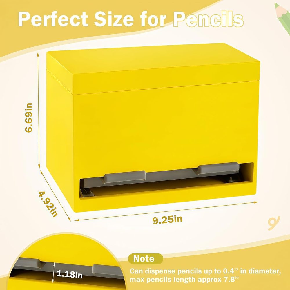 Wooden Pencil Dispenser for Classroom — Yellow photo 5