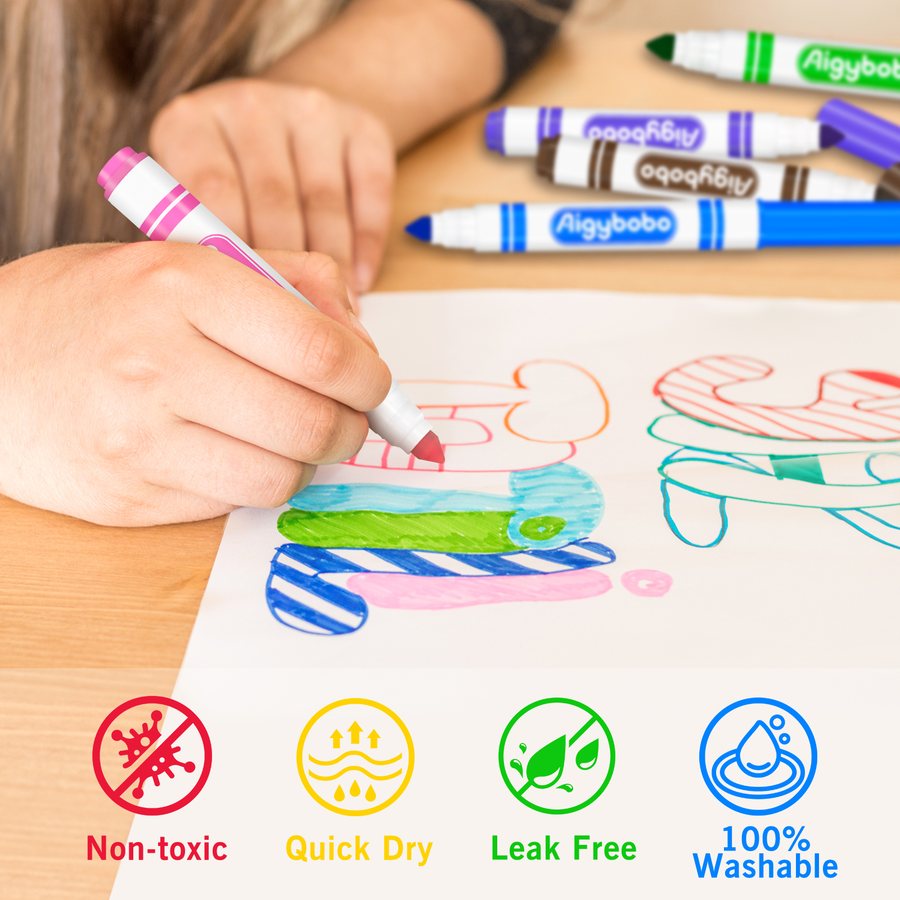 Aigybobo Washable Markers & Highlighters